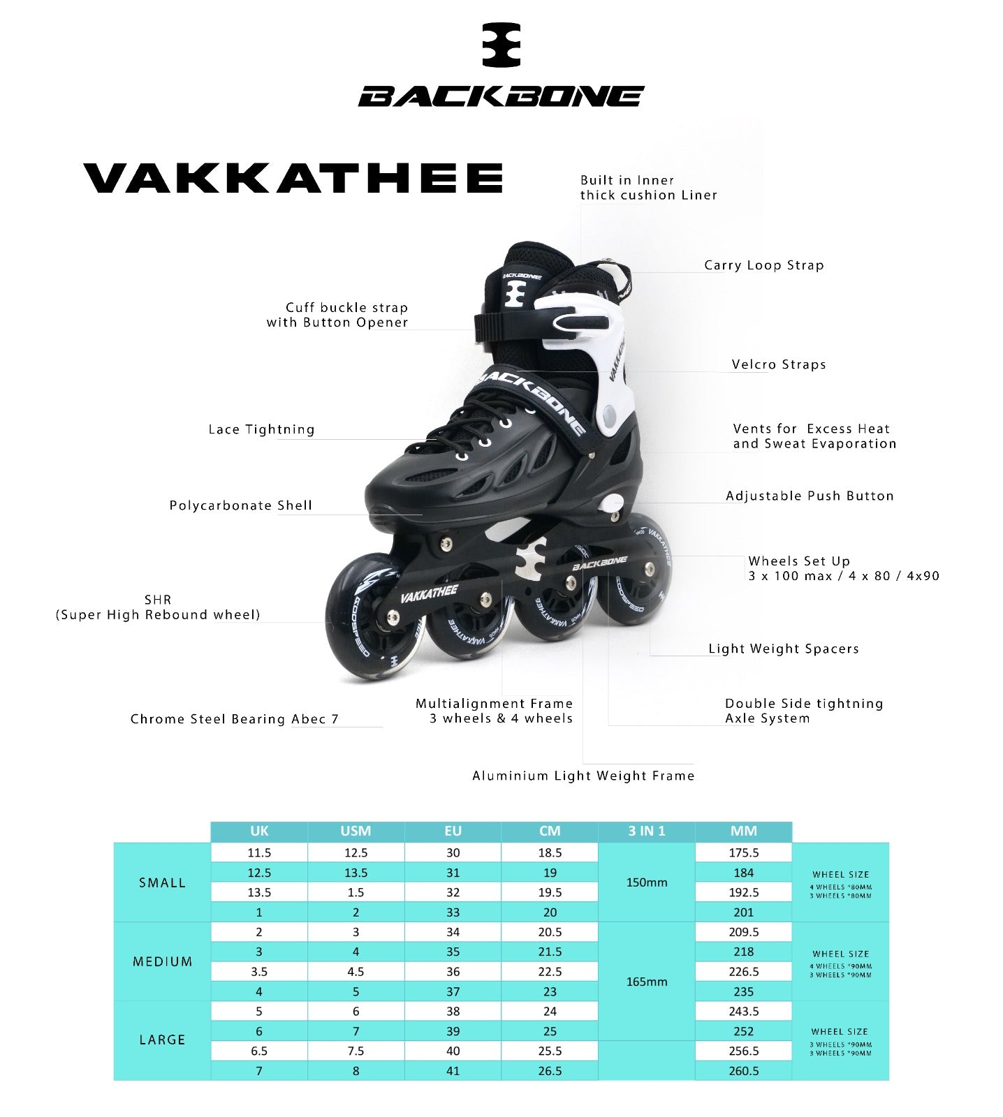 VAKKATHEE INLINE SKATES